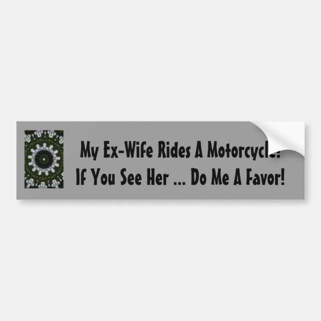 Autocollant De Voiture Mon ex-femme monte une moto ! (Devant)