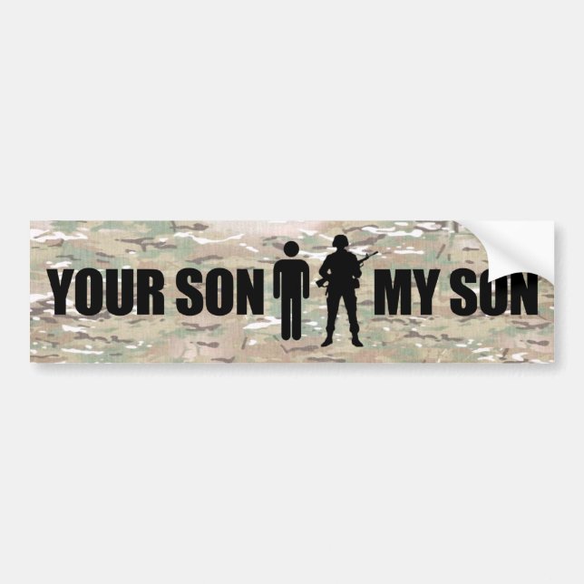 Autocollant De Voiture Mon fils est des services dans les militaires (Devant)