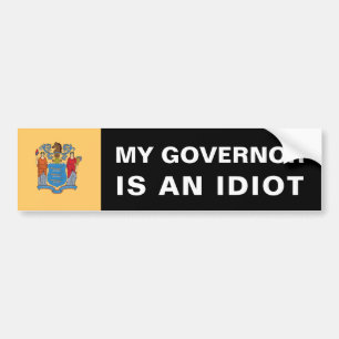 Autocollant De Voiture Mon Gouverneur est un idiot - New Jersey