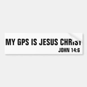 Autocollant De Voiture Mon GPS est 14:6 de John de Jésus-Christ