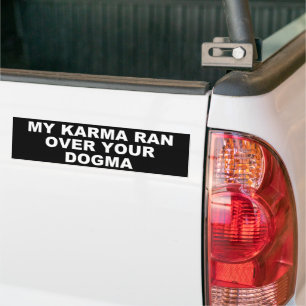 AUTOCOLLANT DE VOITURE MON KARMA A SURMONTÉ TON DOGMA