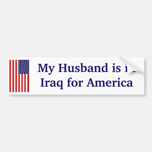 Autocollant De Voiture Mon mari en Irak (Devant)