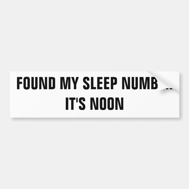 Autocollant De Voiture Mon nombre de sommeil est midi (Devant)