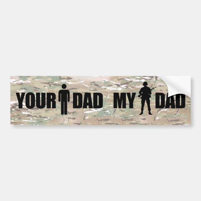 Autocollant De Voiture Mon papa est dans les militaires (Devant)