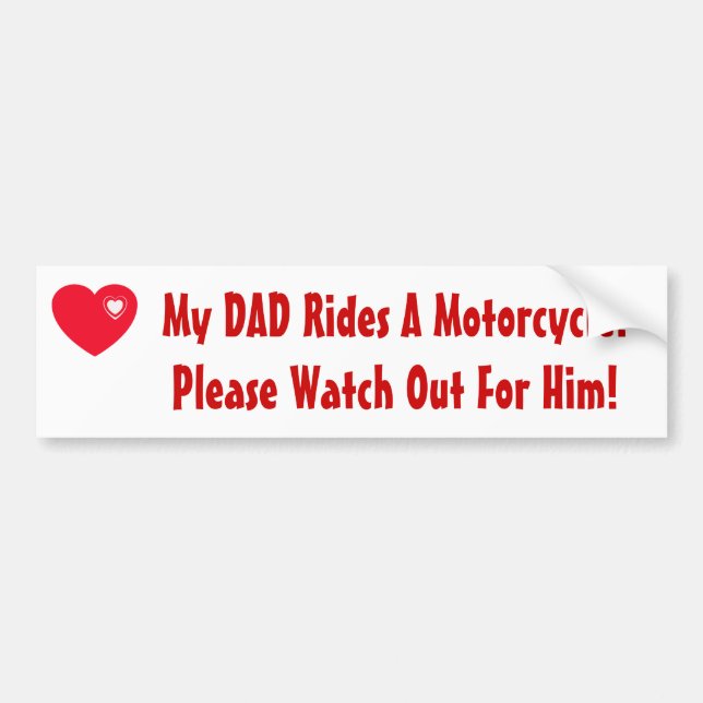 Autocollant De Voiture Mon papa monte une moto ! Observez pour lui (Devant)
