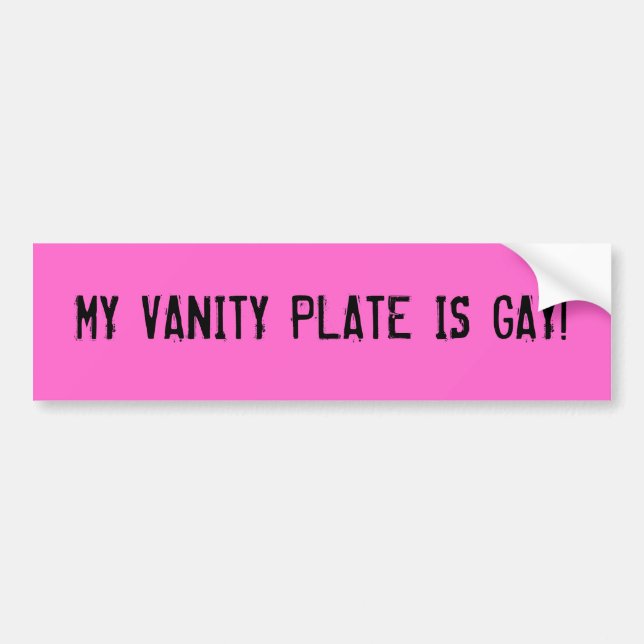 AUTOCOLLANT DE VOITURE MON PLAT DE VANITÉ EST GAI ! (Devant)