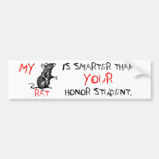 Autocollant De Voiture mon RAT est plus futé que votre étudiant d'honneur