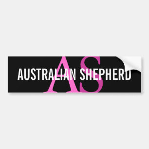 Autocollant De Voiture Monogramme australien de berger