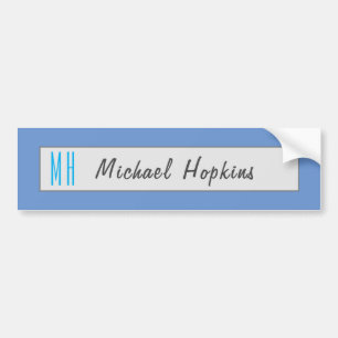 Autocollant De Voiture Monogramme moderne Initiales Professional Plain Si