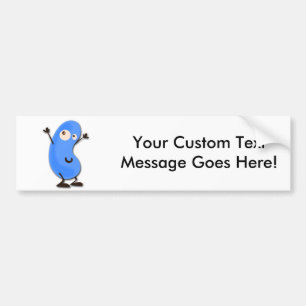 Autocollant De Voiture Monstre bleu mignon d'haricot