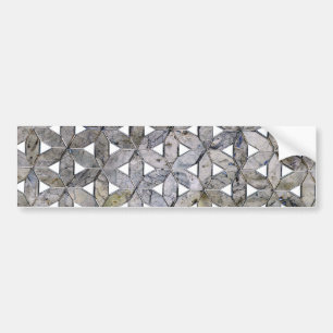 Autocollant De Voiture Mosaïque de pierre grise naturelle, fleur de vie