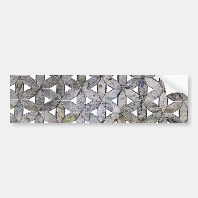 Autocollant De Voiture Mosaïque de pierre grise naturelle, fleur de vie (Devant)