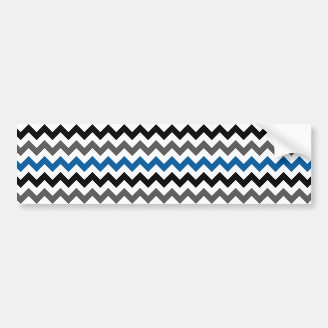 Autocollant De Voiture Motif Chevron Arrière - plan bleu gris noir blanc (Devant)