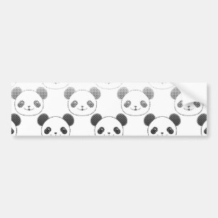 Autocollant De Voiture Motif d'ours panda à dégradé