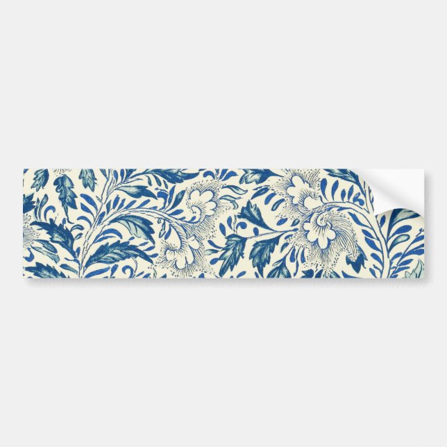 Autocollant De Voiture Motif Floral bleu Antique Design asiatique (Devant)