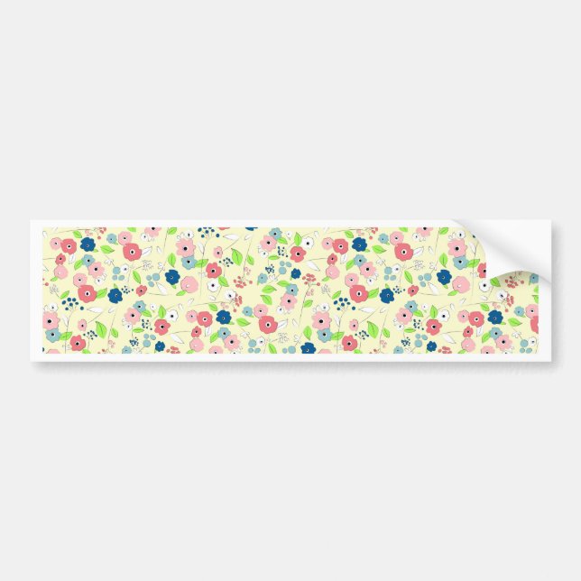 Autocollant De Voiture Motif floral de style campagnard (Devant)