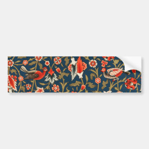 Autocollant De Voiture Motif floral indo-persan bohème vintage rouge