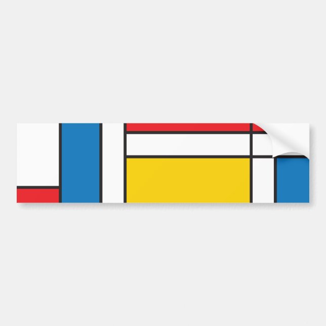 Autocollant De Voiture Motif graphique inspiré par Mondrian moderne (Devant)