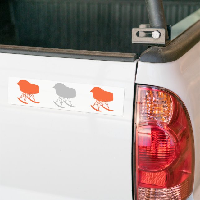 Autocollant De Voiture Motif gris du milieu du siècle Silhouette (Sur camion)