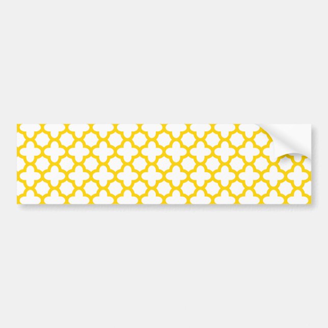 Autocollant De Voiture Motif Quatrefoil jaune (Devant)