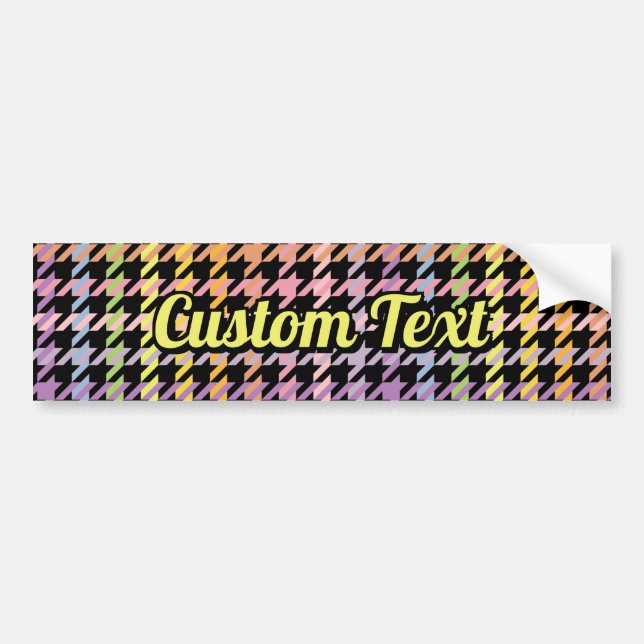 Autocollant De Voiture Motif Rainbow Houndstooth (Devant)