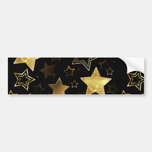 Autocollant De Voiture Motif sans couture avec étoiles d'or