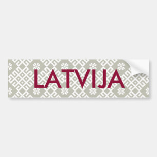 Autocollant De Voiture Motif traditionnel letton de Latvija