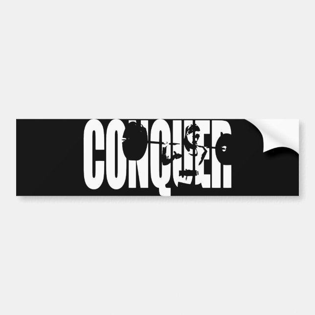 Autocollant De Voiture Motivation pour le poids féminin - CONQUER (Devant)