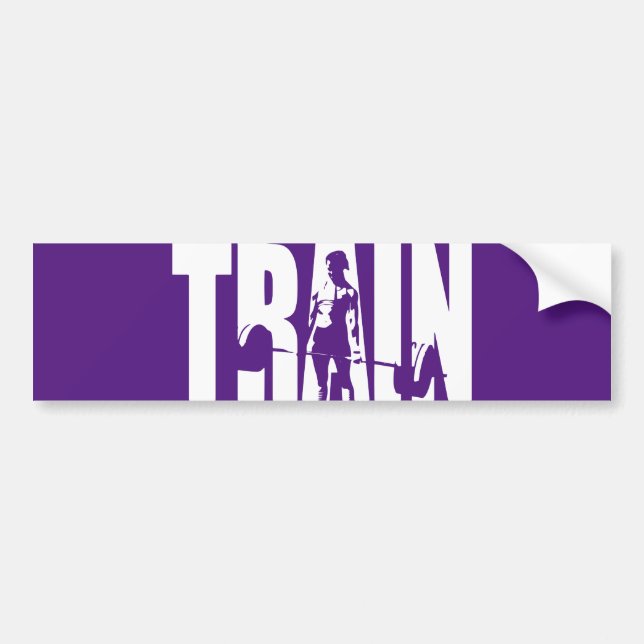 Autocollant De Voiture Motivation pour l'haltérophilie des femmes - TRAIN (Devant)