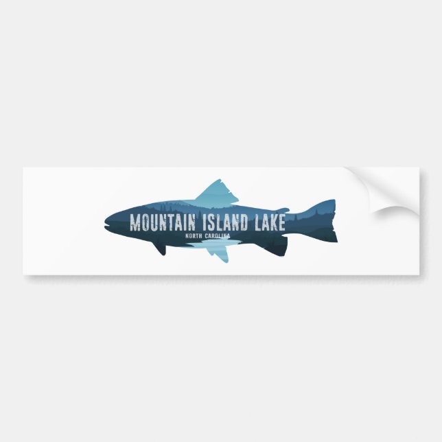 Autocollant De Voiture Mountain Island Lake North Carolina Fish (Devant)