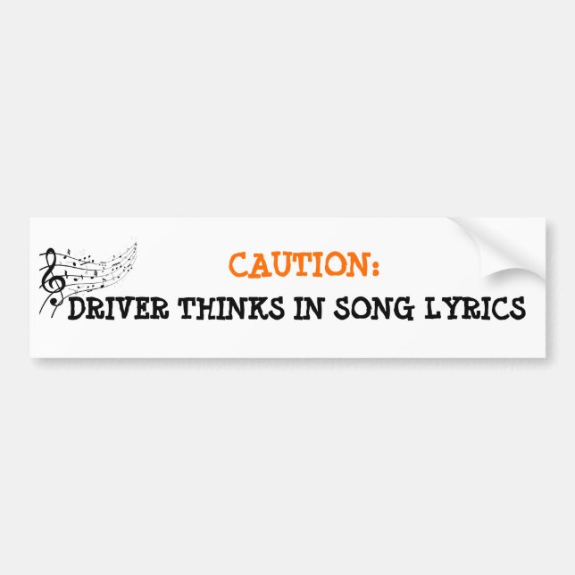 Autocollant De Voiture Musical Mind Driver Warning Sign - Funny Song (Devant)