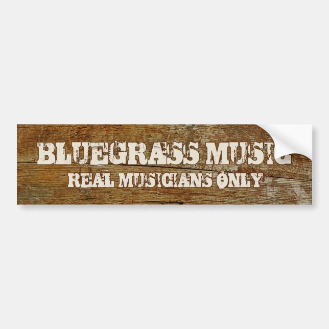 Autocollant De Voiture Musique Bluegrass Véritable Musiciens Seulement Su (Devant)