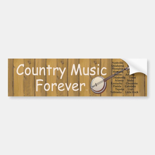 Autocollant De Voiture Musique country de PIÈCE EN T pour toujours (Devant)