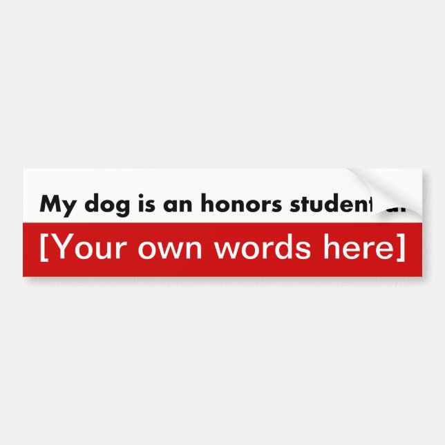 Autocollant De Voiture my-dog-is-a-l'honneur-étudiant-en-modèle (Devant)
