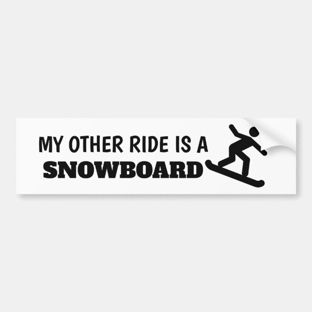 Autocollant De Voiture My Other Ride est un Sticker Snowboard (Devant)