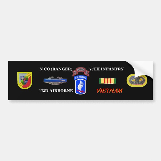 AUTOCOLLANT DE VOITURE N COMPAGNIE RANGER 173E VIETNAM BUMBER STICKER (Devant)