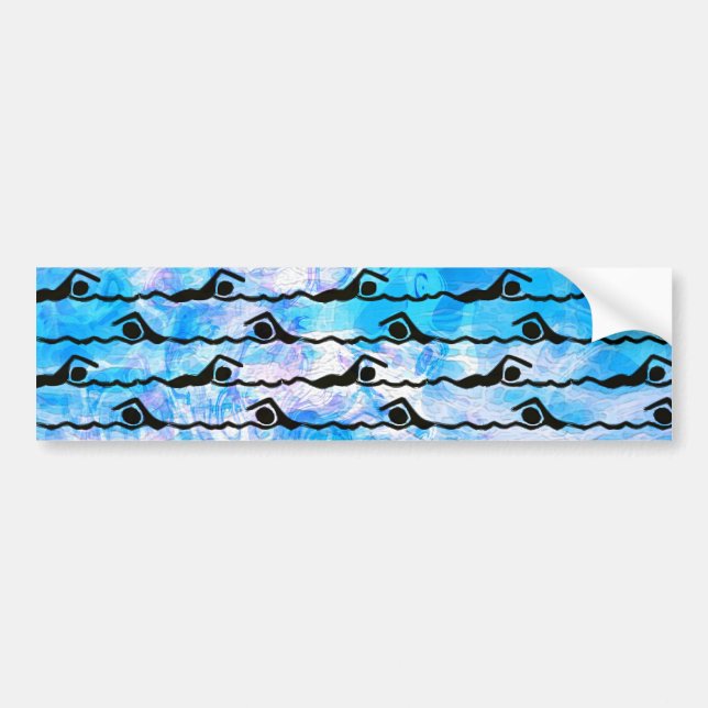 AUTOCOLLANT DE VOITURE NATATION (Devant)