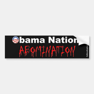 Autocollant De Voiture Nation d'Obama : Abomination