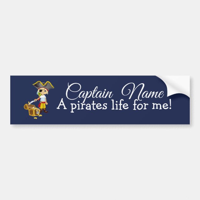 Autocollant De Voiture Nautical Blue Boy Party Pirates Skateboard (Devant)