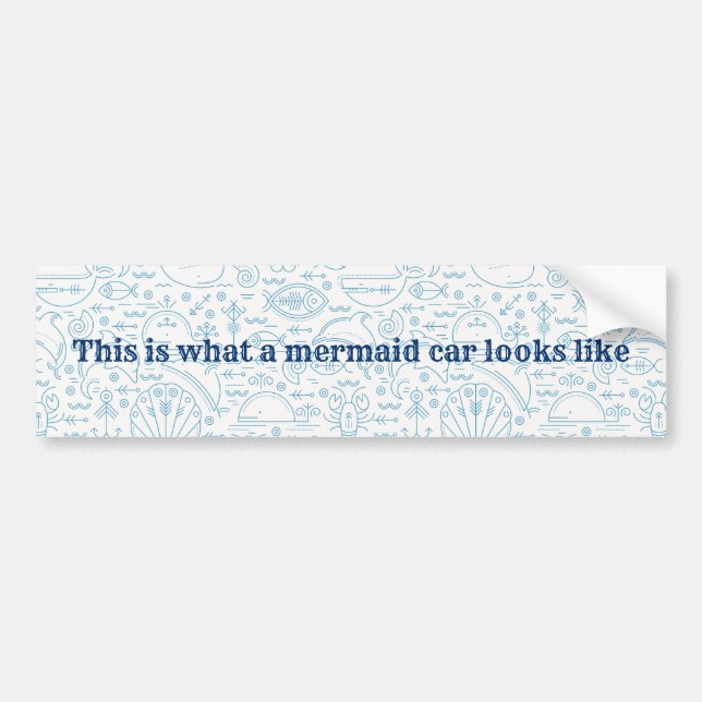 Autocollant De Voiture Nautical funny mermaid light blue (Devant)