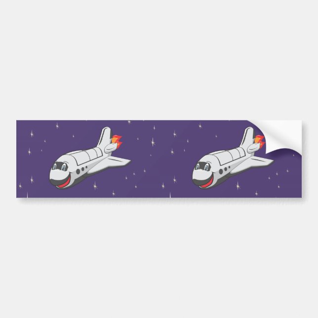 Autocollant De Voiture Navette spatiale de bande dessinée (Devant)