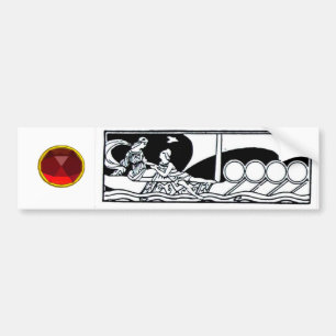 Autocollant De Voiture NAVIRE ANTIQUE ET AMATEURS Rouge Ruby Gem Noir Bla