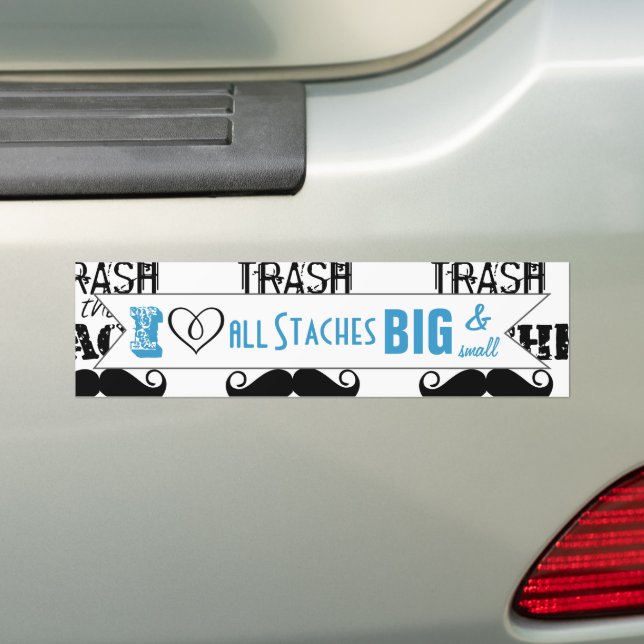 Autocollant De Voiture Ne jetez pas la moustache Retro Hipster (En voiture)