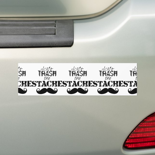 Autocollant De Voiture Ne jetez pas la moustache Retro Hipster (En voiture)