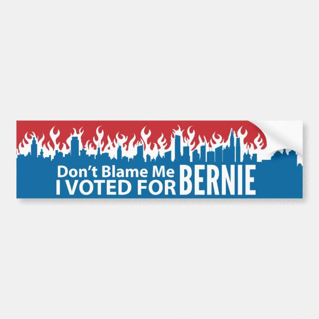 Autocollant De Voiture Ne me blâmez pas que j'ai voté pour Bernie (Devant)