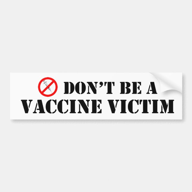 Autocollant De Voiture Ne soyez pas une victime vaccinique (Devant)