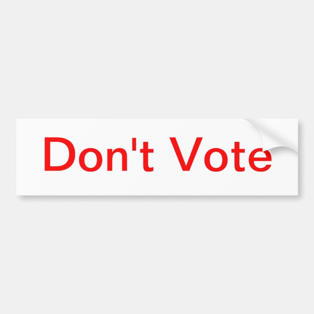 Autocollant De Voiture Ne votez pas (Devant)