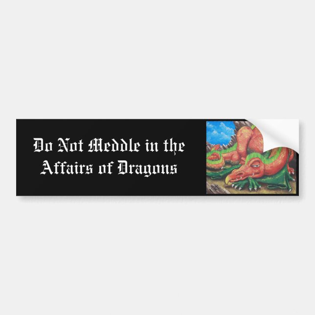 Autocollant De Voiture Ne vous mêlez pas des affaires des dragons (Devant)