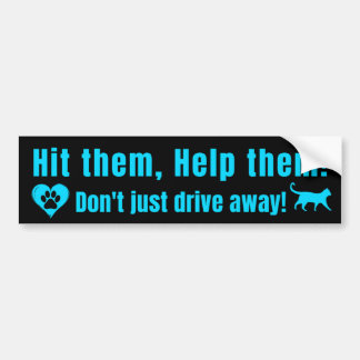 Autocollant De Voiture Neon Blue "Hit them, Help them!" Bumper Sticker