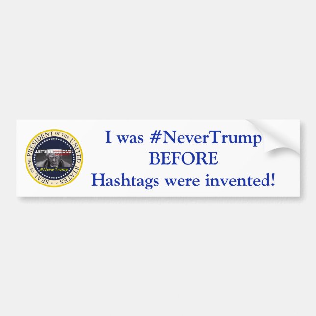 Autocollant De Voiture #NeverTrump (Devant)